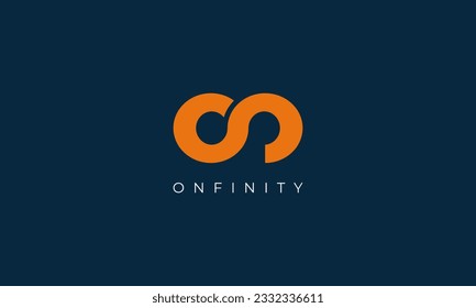 combination infinity shape logo and word "on"