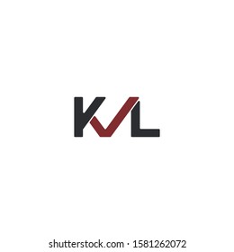 Combination of initial letter KVL and checklist logo design unique