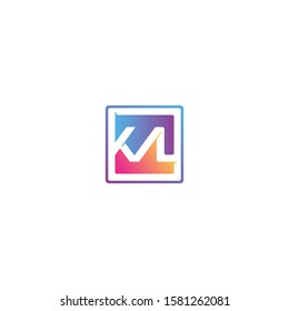 Combination of initial letter KVL and checklist logo design colorful