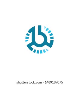 Combination of initial letters B and Loading logo design vectors