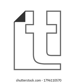 combination initial T Letter logo design with document symbol icon vector graphic concept illustrations