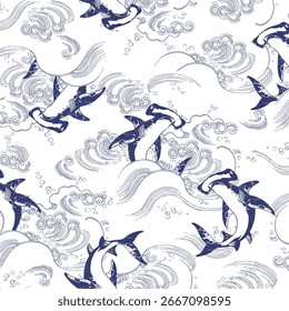A combination of Japanese waves and sharks ,