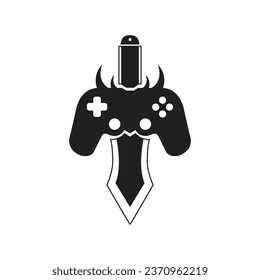 The combination of joy stick and sword into one cool unit, perfect for game stores, game review blogs or vlog channels, game developers, game enthusiasts or communities, etc.