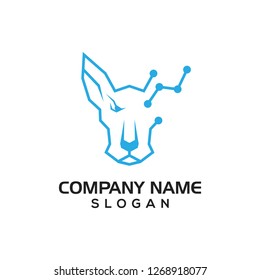 Combination kangaroo with upward graphs for SEO or Consultant logo template