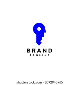 Combination of Key Design and Human Head Silhouette