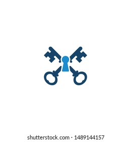 Combination of key and keyhole logo design vectors