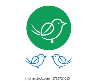 Una combinación de ícono de pájaro hoja, ideal para logotipos u otras necesidades.