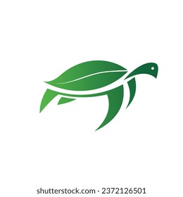 combination leaf logo with turtle