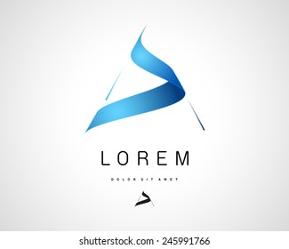 Combination of Letter A. Abstract Vector Logo Design Template. Creative Blue Concept Icon