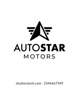 combinación de letra A, estrella y brújula. diseño de icono de logotipo de marca para la industria del automóvil 