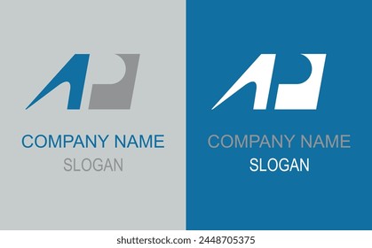 combination letter AP logo design premium vector. AP, abstract letters logo monogram. Alphabet letters Ap. AP logo in two variation colors.