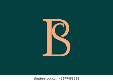 combination letter bs logo design premium vector