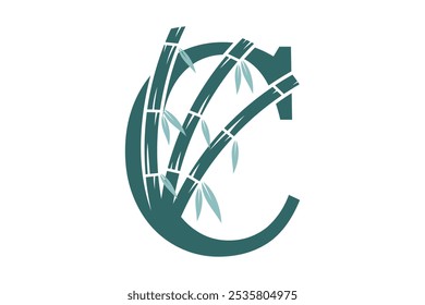 a combination of the letter c and bamboo design with a modern concept