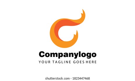 Combination letter c and flame Logo design vector template