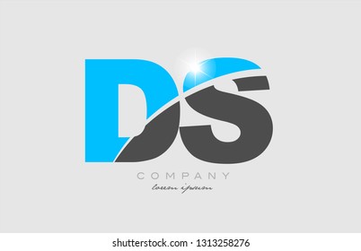 combination letter ds d s in grey blue color alphabet logo icon design suitable for a company or business