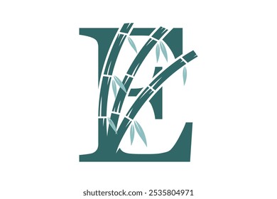 a combination of the letter e and bamboo design with a modern concept