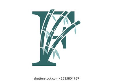 a combination of the letter f and bamboo design with a modern concept