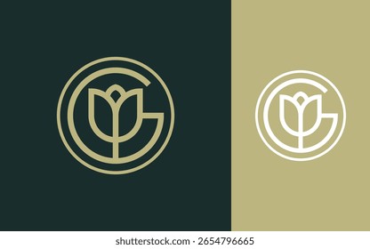 Combination letter G with Flower logo design vector illustration for decoration, boutique, wellness, beauty salon and other businesses