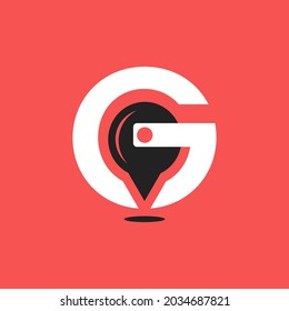 combination of letter G logo and geolocation vector concept element icon and template illustration