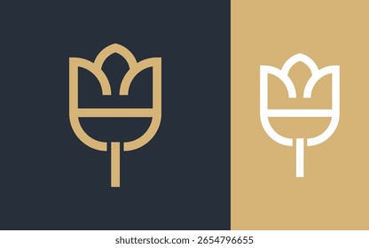 Letra de combinação H com o logotipo da flor ilustração vetorial para decoração, boutique, bem-estar, salão de beleza e outros negócios