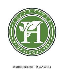 combination of letter h and leaf design with creative concept