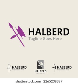una combinación de letra H con lanza y hacha como arma Halberd.