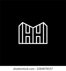 COMBINATION LETTER HH WITH BUILDING LOGO DESIGN