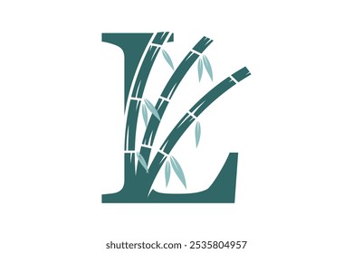 a combination of the letter l and bamboo design with a modern concept