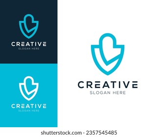 Combination letter L with padlock logo design vector illustration
