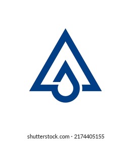 a combination of the letter A line and water drops