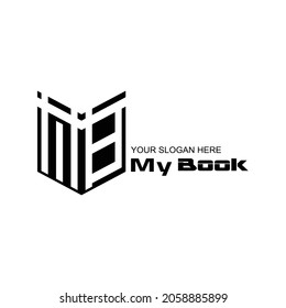 Kombinationsbrief M und B mit Concept Book (Mein Buch) Logo-Design Vektorgrafik-Vorlage Inspiration