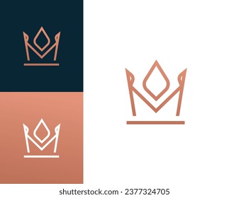 Letra M de combinación con ilustración vectorial de diseño del logotipo de la Corona