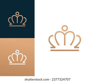 Combination letter M with Crown logo design vector illustration