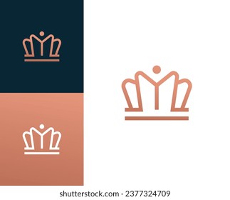 Combination letter M with Crown logo design vector illustration