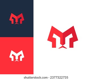 Combination letter M with Lion logo design vector illustration