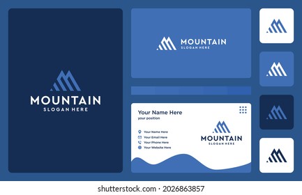 combinación del logotipo de la letra M con formas de montaña e inversión. iconos para el lujo empresarial, las finanzas, la inversión, elegante, simple. Vectores premium.	
