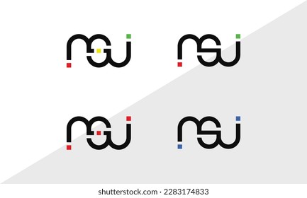 combination letter M S J logo