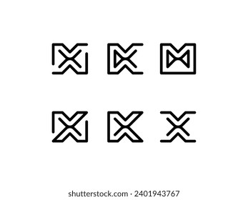 A combination of letter mark are simple and easy to use in various media. initials M,W,K,X in one style
