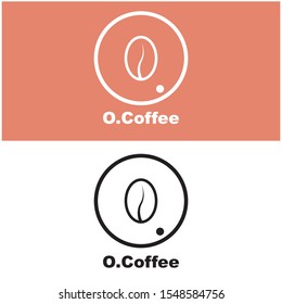 combination of the letter "O" with coffee beans logo