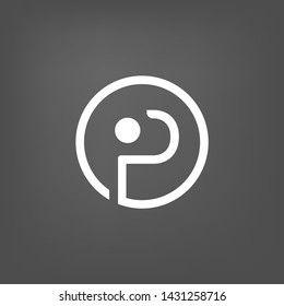 Combination of letter 'P' and human sign. Creative logo design. Vector image.