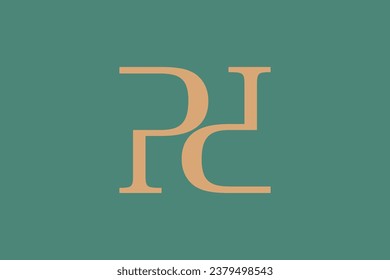 combination letter pd logo design with ambigram concept
