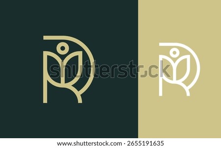 Combination letter R with Flower logo design vector illustration for decoration, boutique, wellness, beauty salon and other businesses