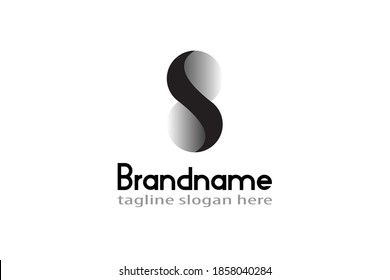 Combination of letter S and number 8, simple creative and modern letter S8 logo design concept.