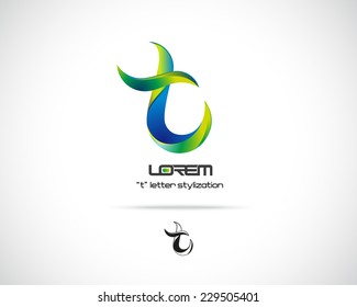 Combination of Letter T. Abstract Vector Logo Design Template. Creative Concept Icon