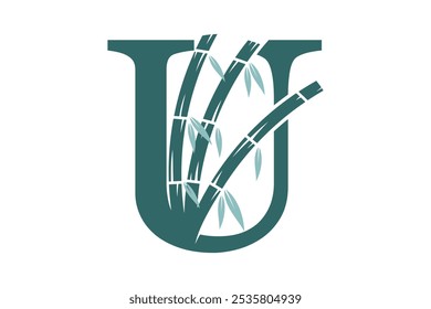 a combination of the letter u and bamboo design with a modern concept
