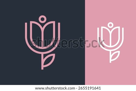 Combination letter U with Flower logo design vector illustration for decoration, boutique, wellness, beauty salon and other businesses