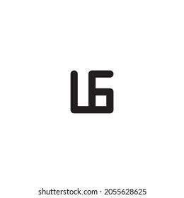 
combination of letter U and number 6 simple symbol box vector logo