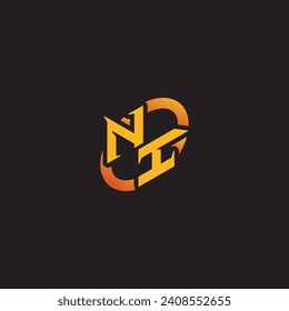IN combination letter unique initials logo esport for gaming team, youtube, twitch