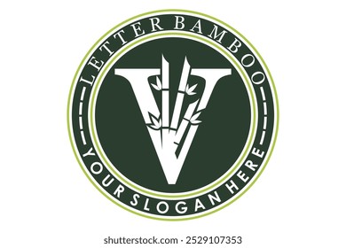 combination of letter v and bamboo design with creative concept