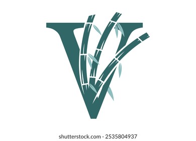 a combination of the letter v and bamboo design with a modern concept